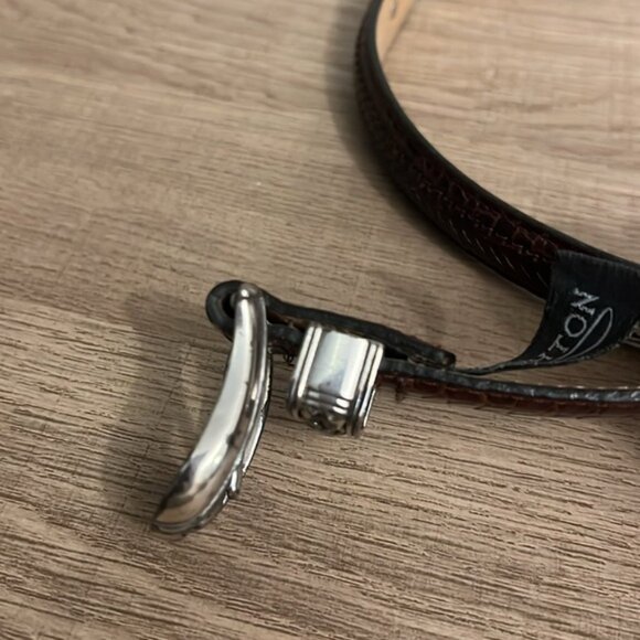 Brighton, mock crock brown, leather belts SZ L /34 - Picture 9 of 11